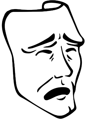 Droevig gezicht masker Droevig gezicht